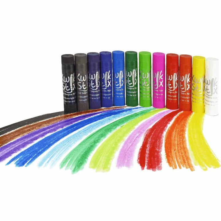 Kwik Stix Paint Sticks, Set of 12 Classic Colors - Tools 4 Teaching