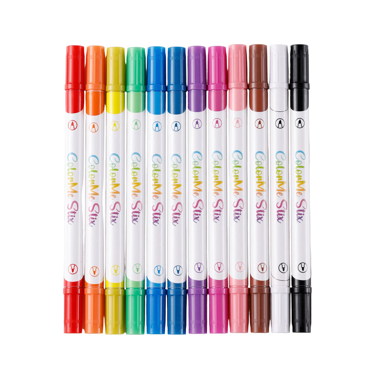 Color Me Stix, Dual-Ended Face &amp; Body Paint Markers, 12 Pack
