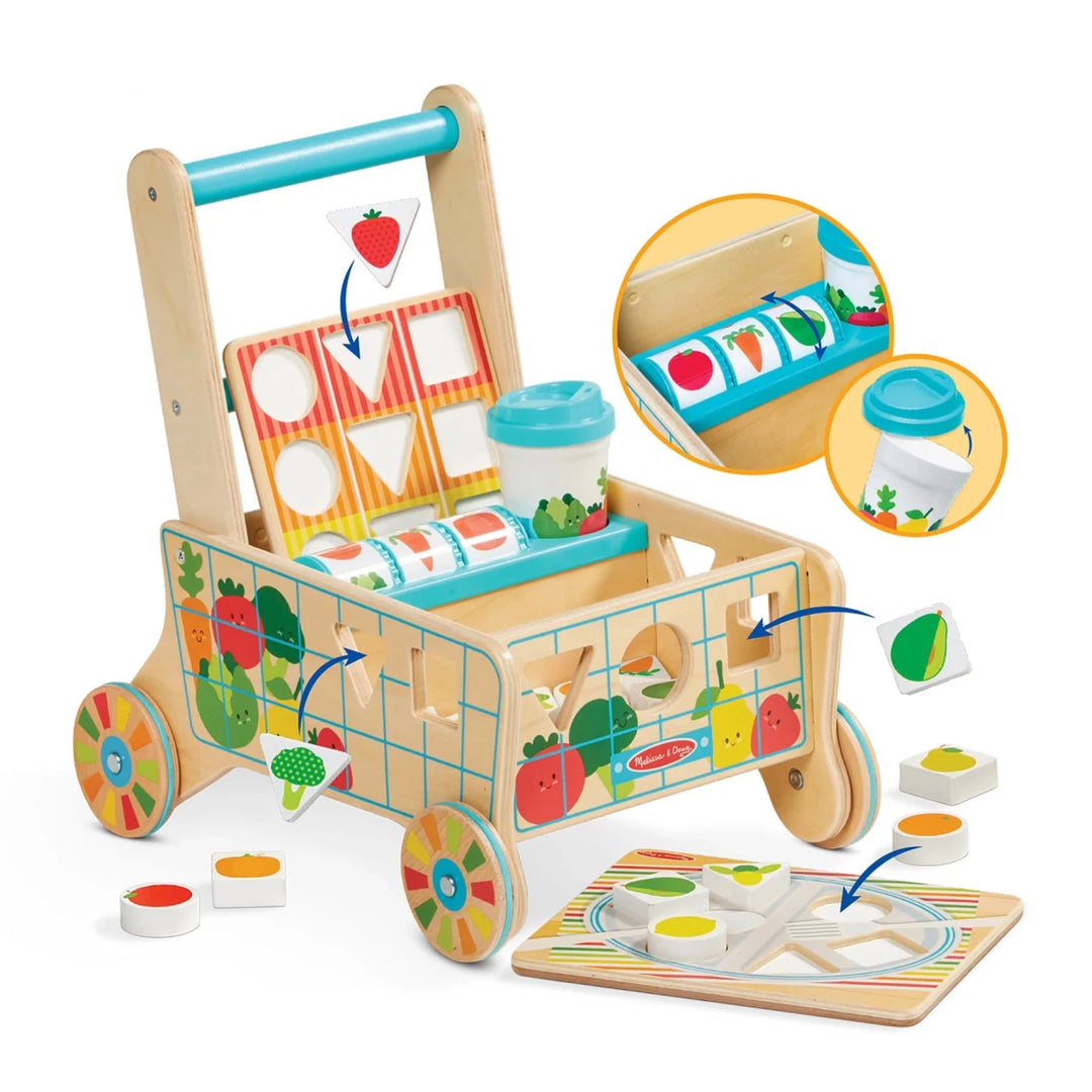 Wooden Shape Sorting Grocery Cart - Tools 4 Teaching