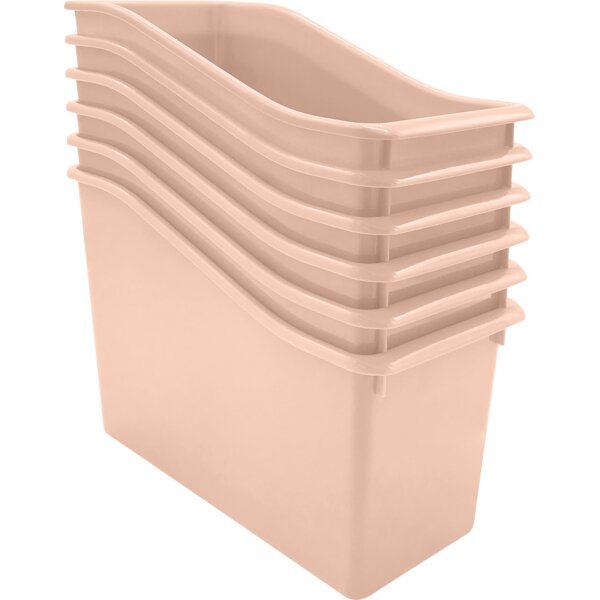 Plastic Book Bin: Blush-Organization-Tools 4 Teaching-Classroom Decor and More