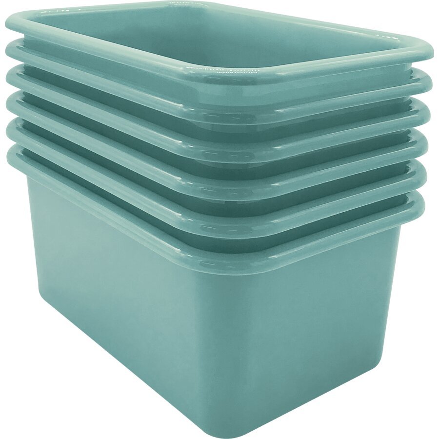 Small Plastic Storage Bin: Calming Blue-Organization-Tools 4 Teaching-Classroom Decor and More