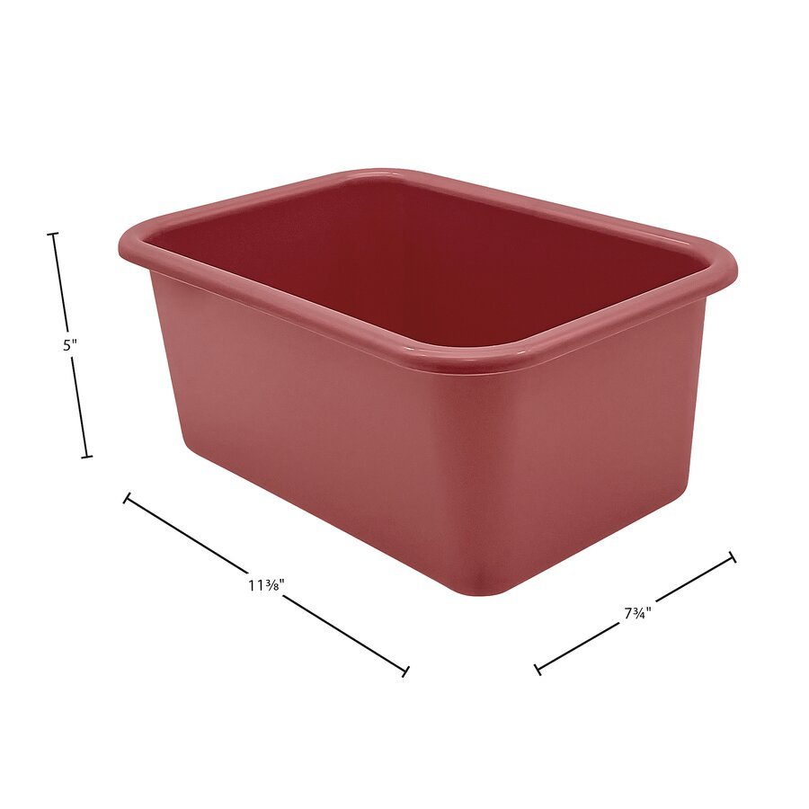 Small Plastic Storage Bin: Deep Rose-Organization-Tools 4 Teaching-Classroom Decor and More