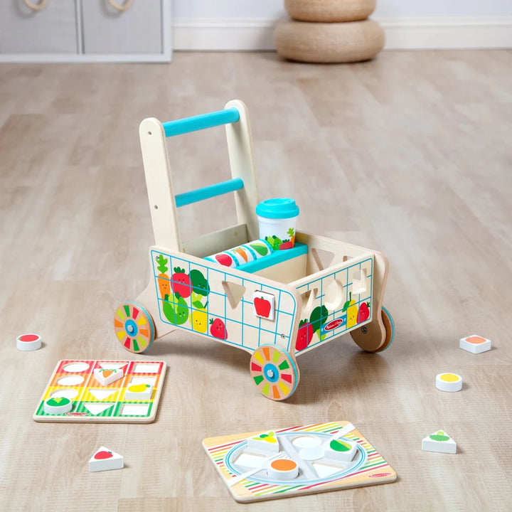 Wooden Shape Sorting Grocery Cart - Tools 4 Teaching