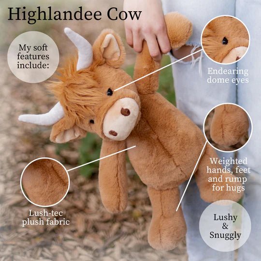 Highlandee Cow Large Lushee 16" Plush - Tools 4 Teaching