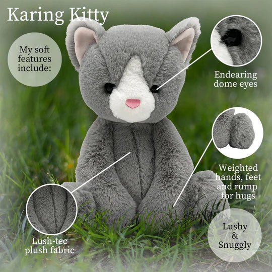 Grey Karing Kitty Lushee 16" Plush - Tools 4 Teaching