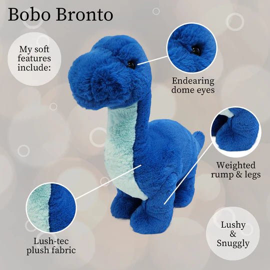 Bobo Bronto Blue Dinosaur Large Lushee 16" Plush - Tools 4 Teaching