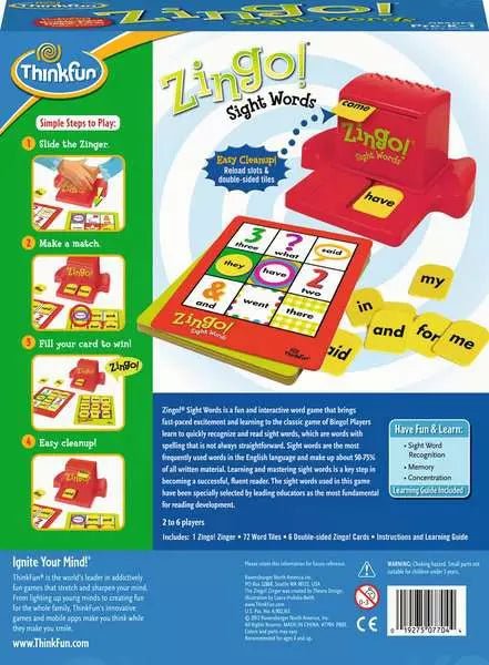 Zingo Sight Words Game - Tools 4 Teaching