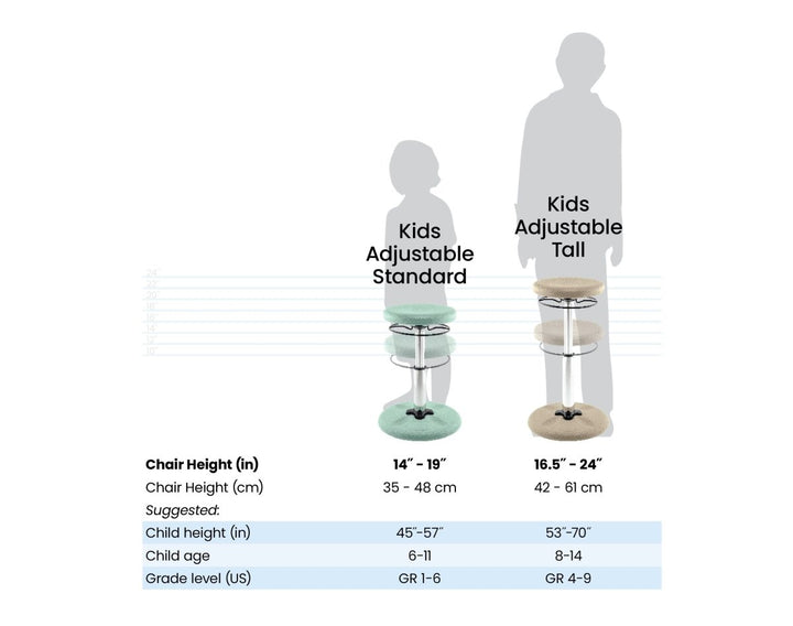 KORE Adjustable-16.5-24" (Assorted Colors)-KORE-Tools 4 Teaching-Classroom Decor and More
