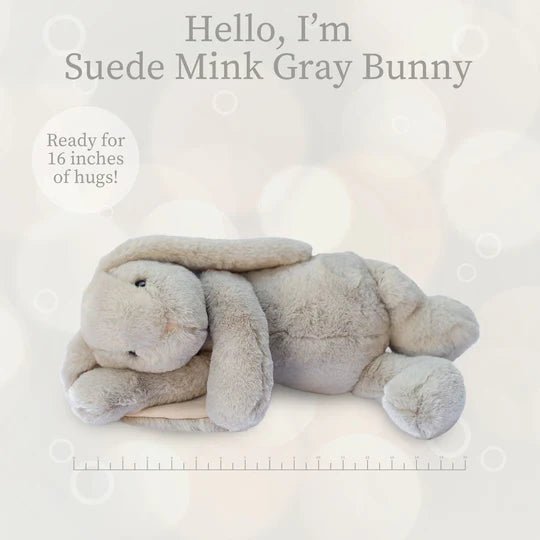 Suede Mink Gray Bunny Large Lushee 16" Plush - Tools 4 Teaching