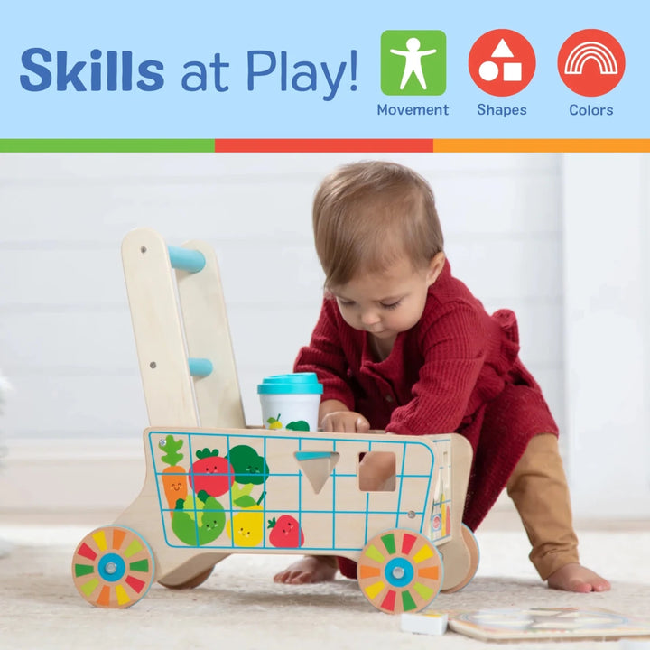 Wooden Shape Sorting Grocery Cart - Tools 4 Teaching