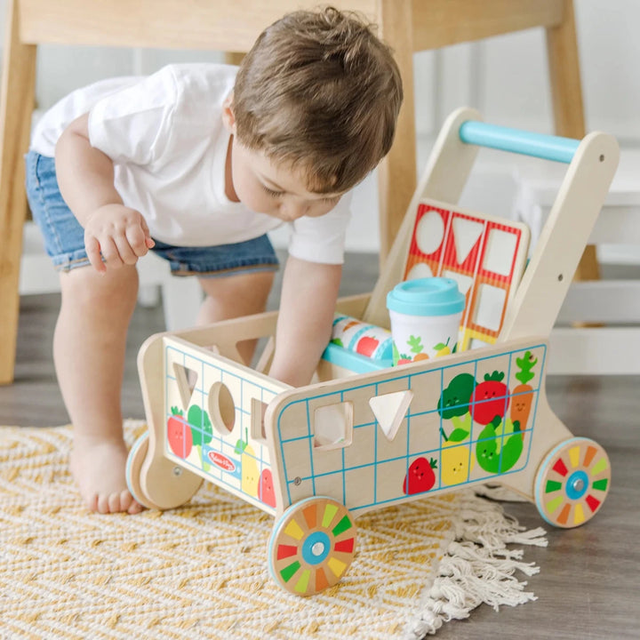 Wooden Shape Sorting Grocery Cart - Tools 4 Teaching