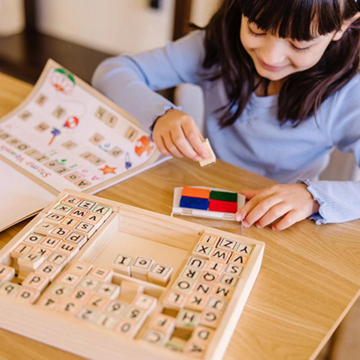 Deluxe Wooden Stamp Set ABCs - 123s - Tools 4 Teaching