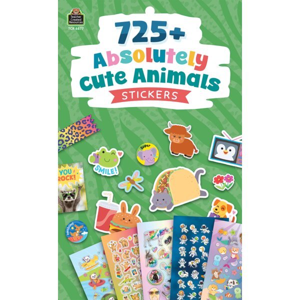 Absolutely Cute Animals Sticker Pad - Tools 4 Teaching
