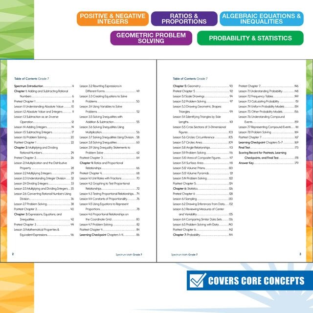 Spectrum Math Workbook: Grade 7 - Tools 4 Teaching