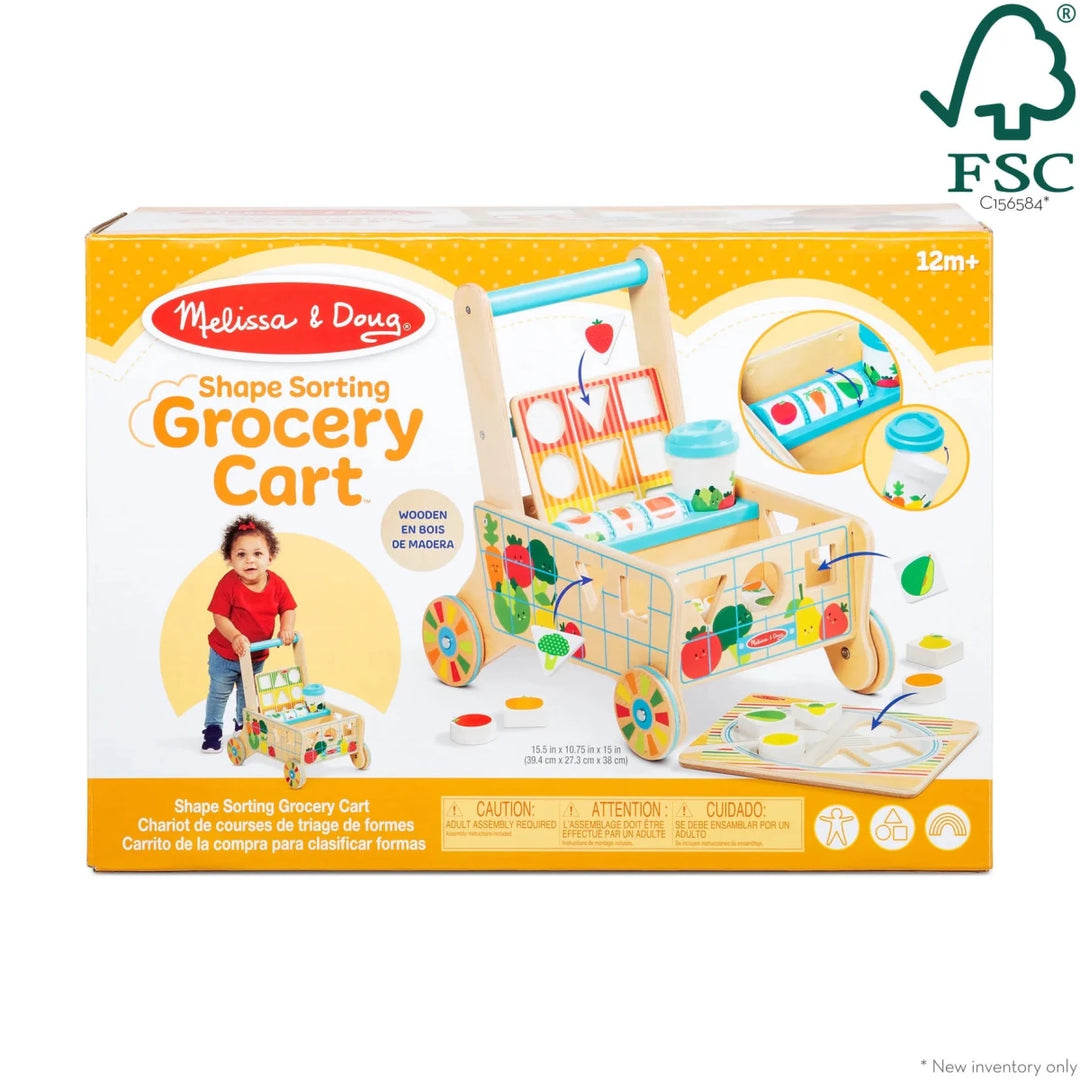 Wooden Shape Sorting Grocery Cart - Tools 4 Teaching