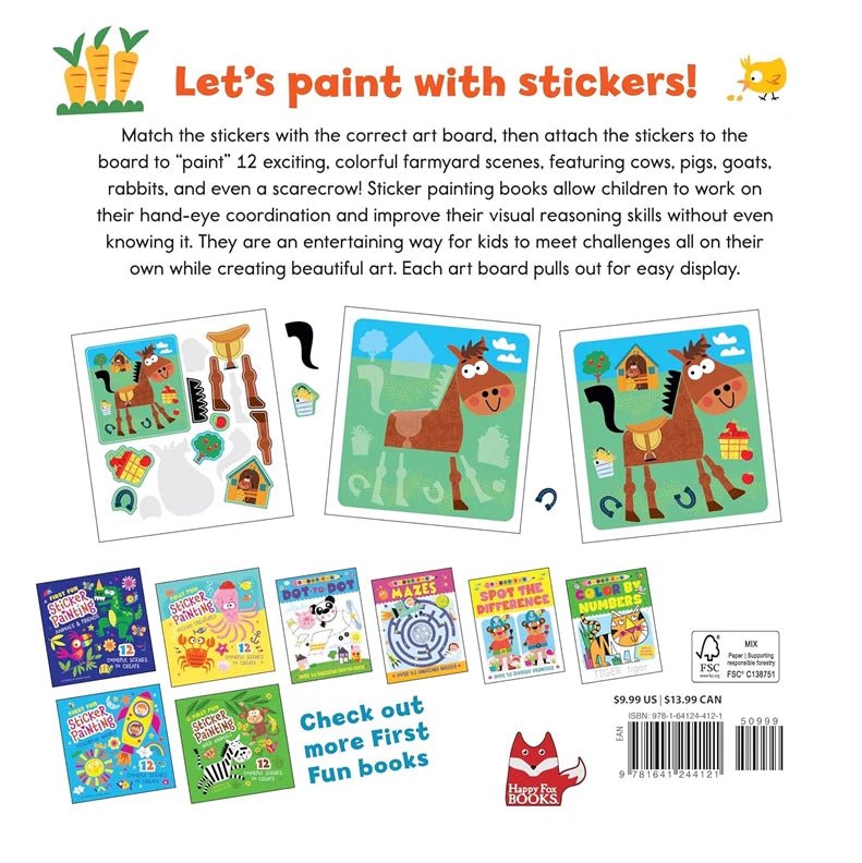 First Fun Sticker Painting Farm Animals - Tools 4 Teaching