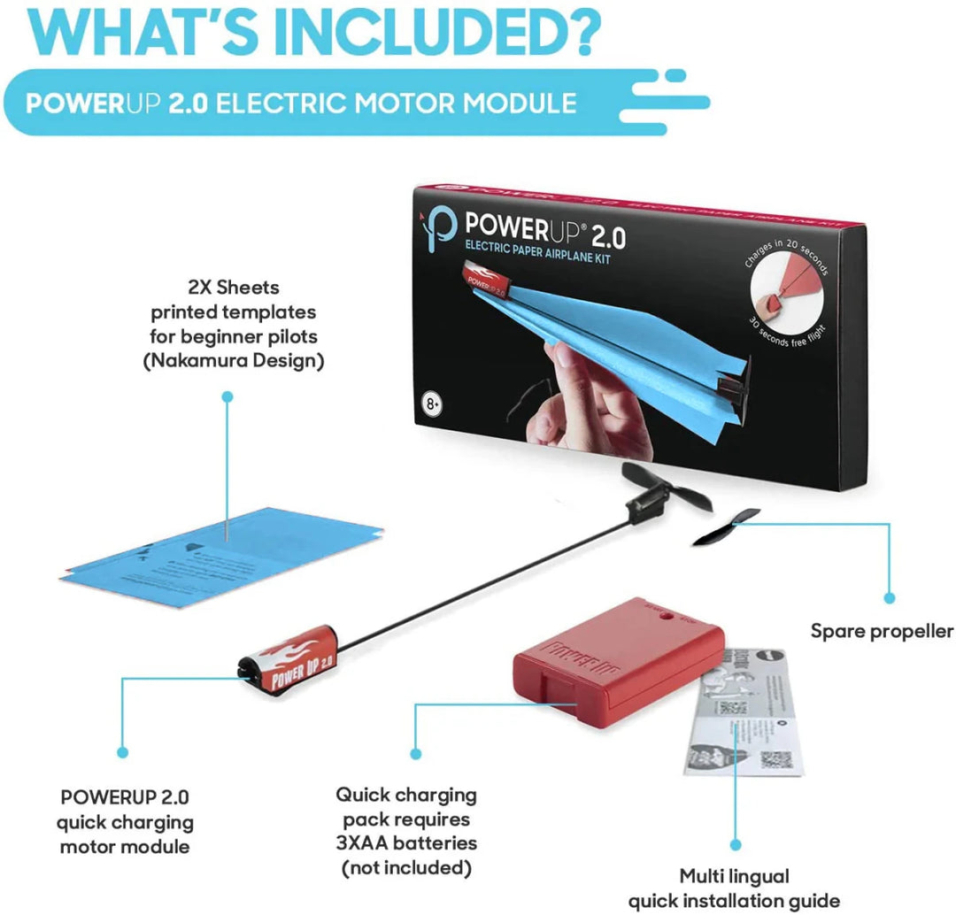 PowerUp 2.0 Electric Paper Airplane Kit (Red) - Tools 4 Teaching