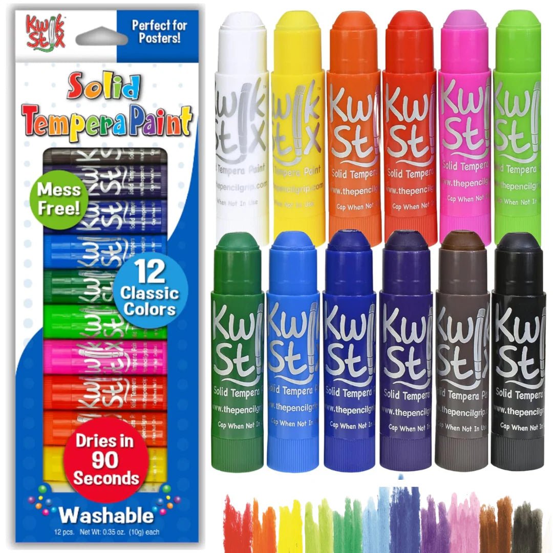 Kwik Stix Paint Sticks, Set of 12 Classic Colors - Tools 4 Teaching