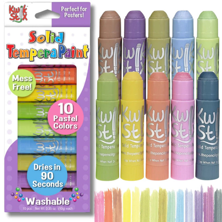 KwikStix Tempera Paint Pastel 10 Colors - Tools 4 Teaching