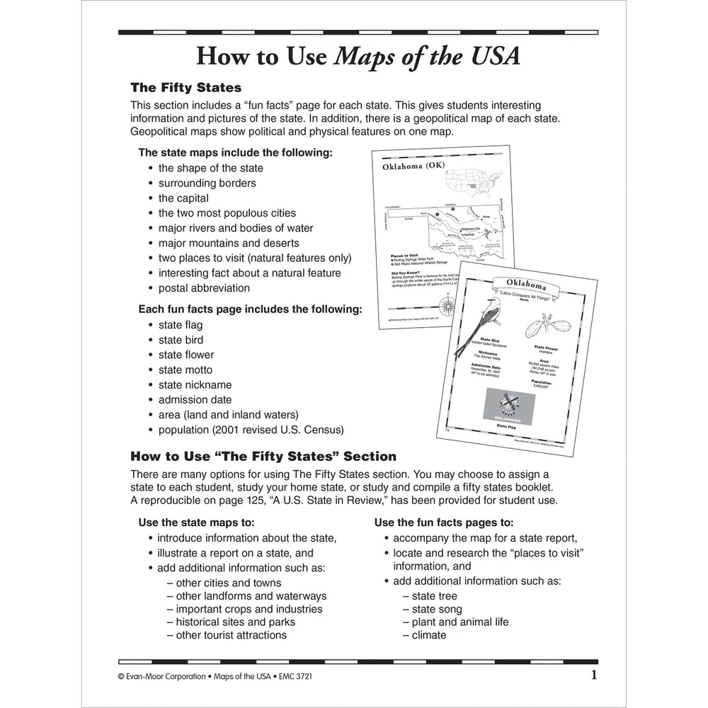 Maps of the USA, Grades 1-6 - Tools 4 Teaching