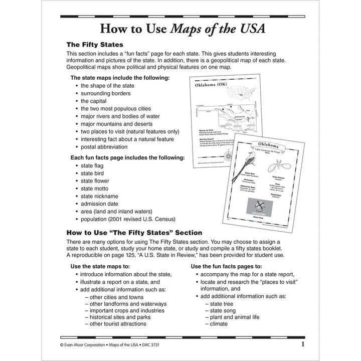 Maps of the USA, Grades 1-6 - Tools 4 Teaching