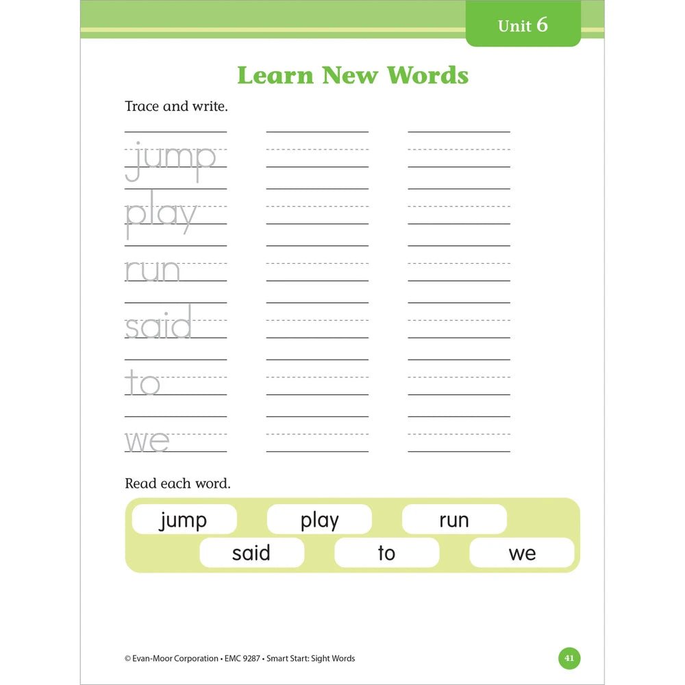 Smart Start: Sight Words, Grade PreK - Tools 4 Teaching
