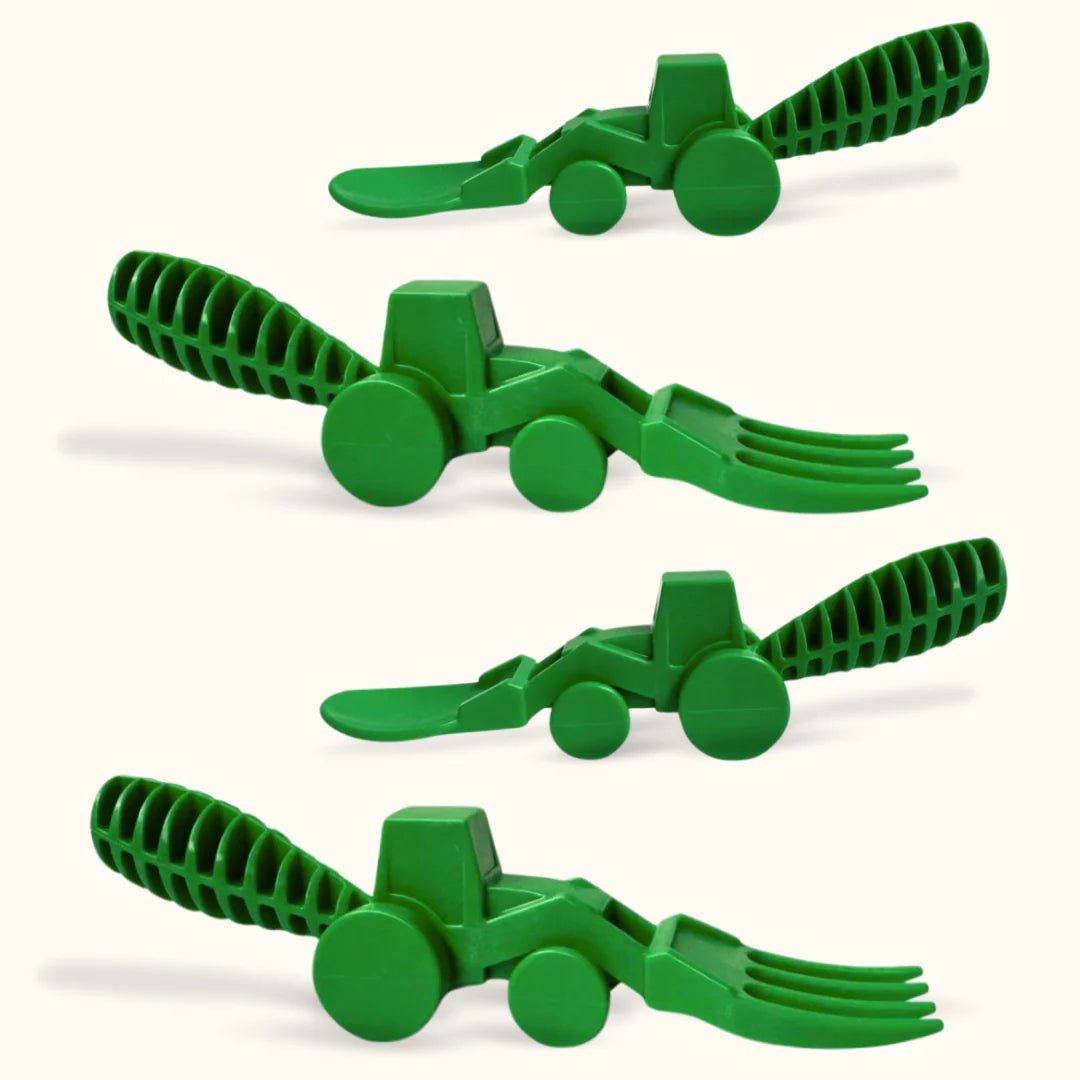 Set of 2 Green Tractor Utensils-Baby &amp; Toddler-Tools 4 Teaching-Classroom Decor and More