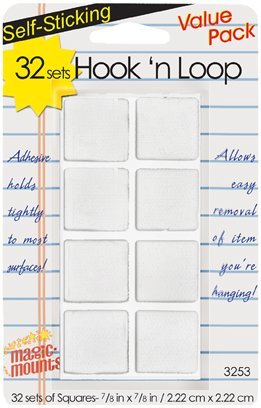 Hook 'n Loop Square (White) 32 sets - Tools 4 Teaching