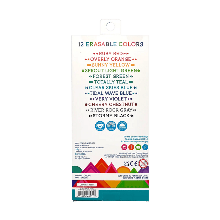 Un - Mistakeables! Erasable Colored Pencils - Set of 12 - Tools 4 Teaching
