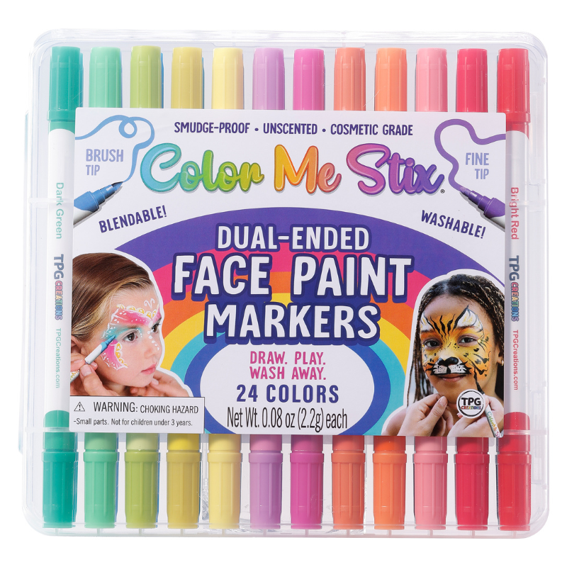 Color Me Stix, Dual-Ended Face &amp; Body Paint Markers, 24 Pack