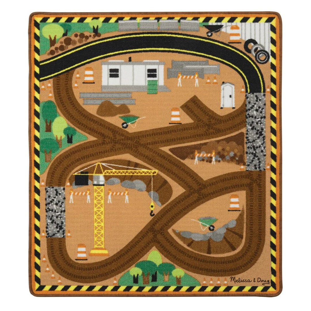 Round the Construction Zone Work Site Rug &amp; Vehicle Set - Tools 4 Teaching