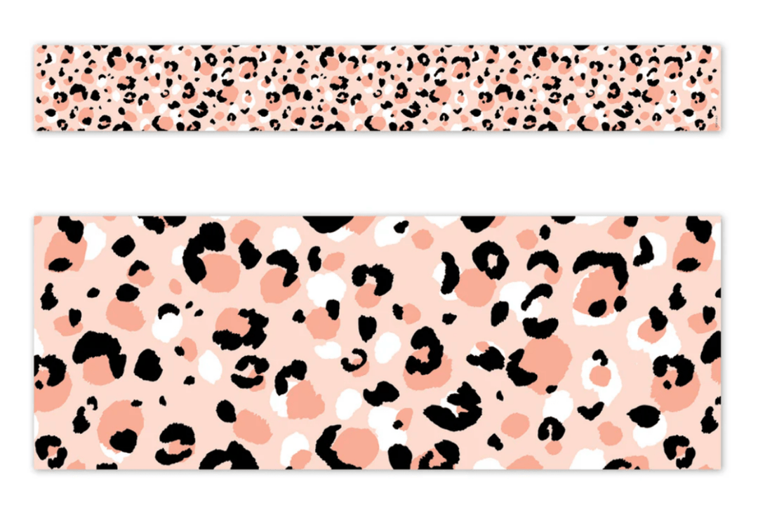 *Jungle Friends Blush Leopard EZ Border-Borders-Tools 4 Teaching-Classroom Decor and More