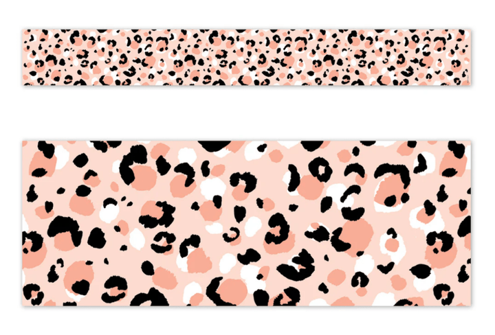 *Jungle Friends Blush Leopard EZ Border-Borders-Tools 4 Teaching-Classroom Decor and More