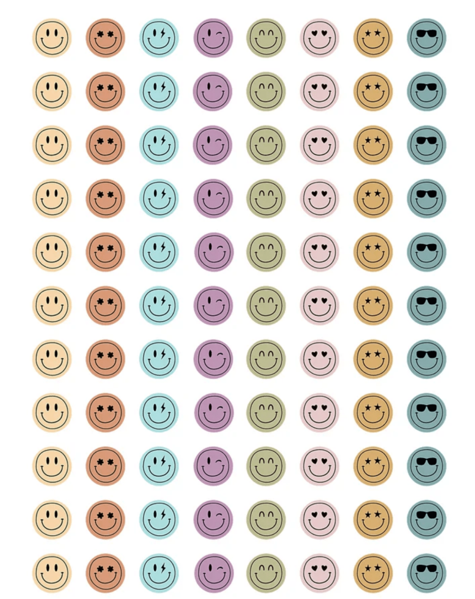 Calming Colors Smiley Faces Mini Stickers Value Pak - Tools 4 Teaching