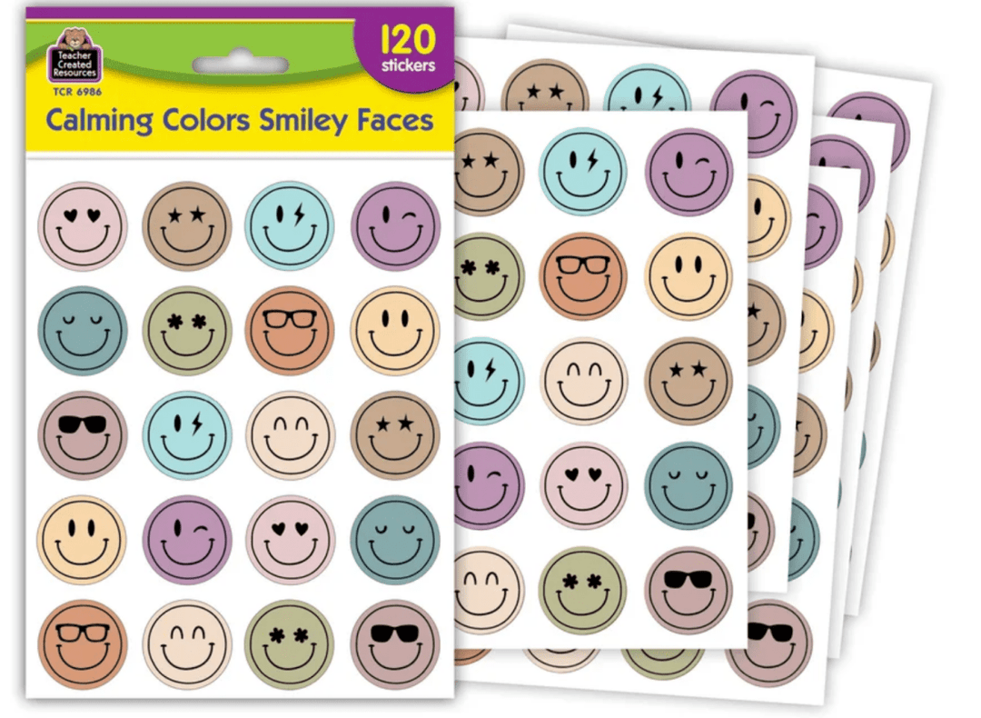Calming Colors Smiley Faces Stickers - Tools 4 Teaching