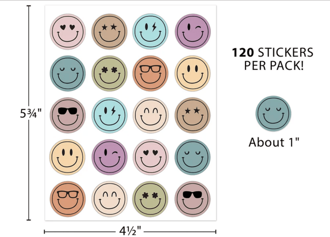 Calming Colors Smiley Faces Stickers - Tools 4 Teaching
