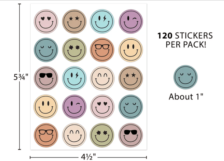 Calming Colors Smiley Faces Stickers - Tools 4 Teaching