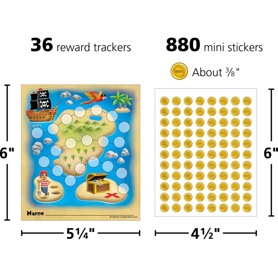 Treasure Hunt Reward Trackers with Stickers-Incentive Charts-Tools 4 Teaching-Classroom Decor and More