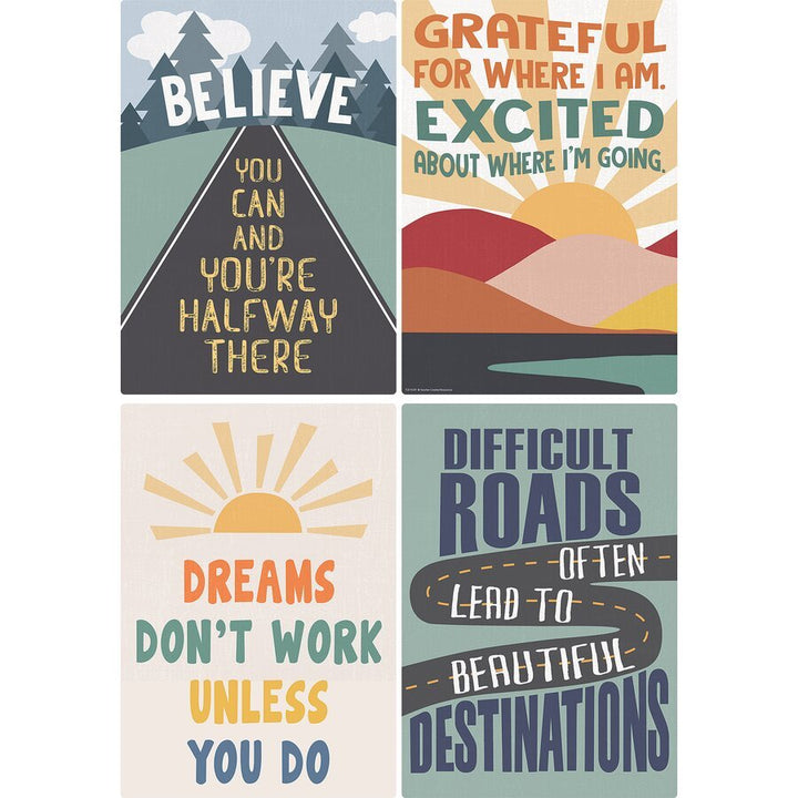 Moving Mountains Road Trip Positive Sayings Small Poster Pack-Bulletin Board Sets-Tools 4 Teaching-Classroom Decor and More