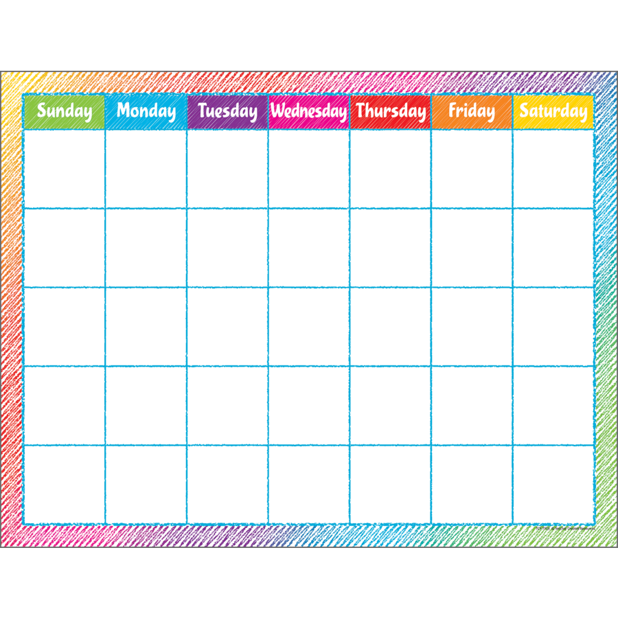 Colorful Scribble Calendar Chart-Charts-Tools 4 Teaching-Classroom Decor and More