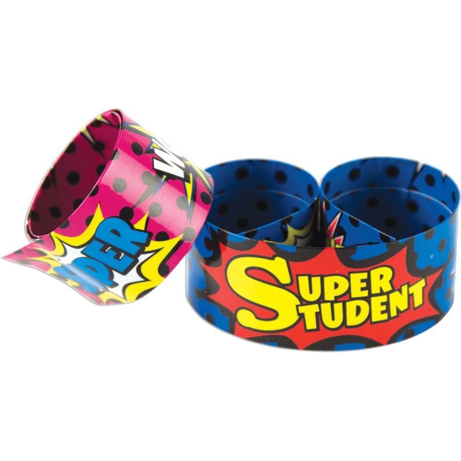 Superhero Super Student Slap Bracelets-Awards-Tools 4 Teaching-Classroom Decor and More