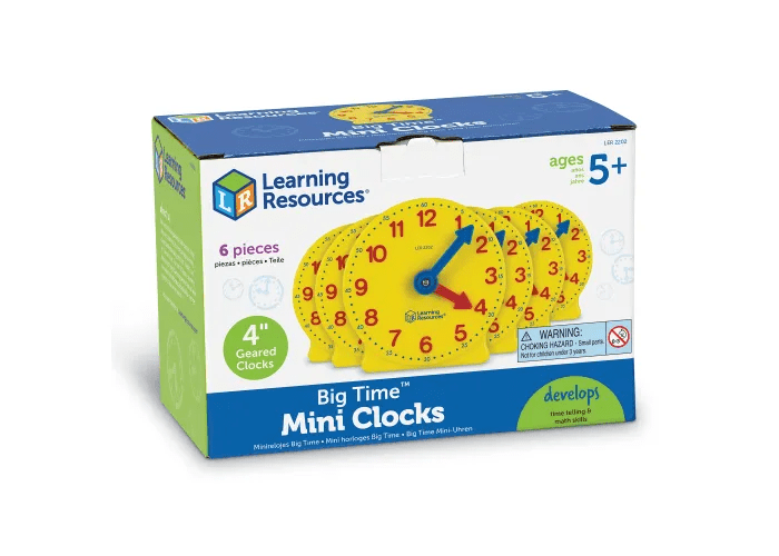 Big Time™ Geared Mini-Clocks, Set of 6-Time & Money-Tools 4 Teaching-Classroom Decor and More
