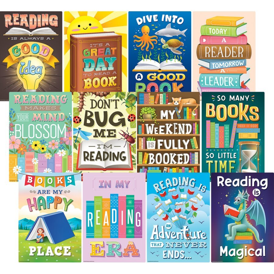Reading Is Fun Small Poster Pack-Posters-Tools 4 Teaching-Classroom Decor and More