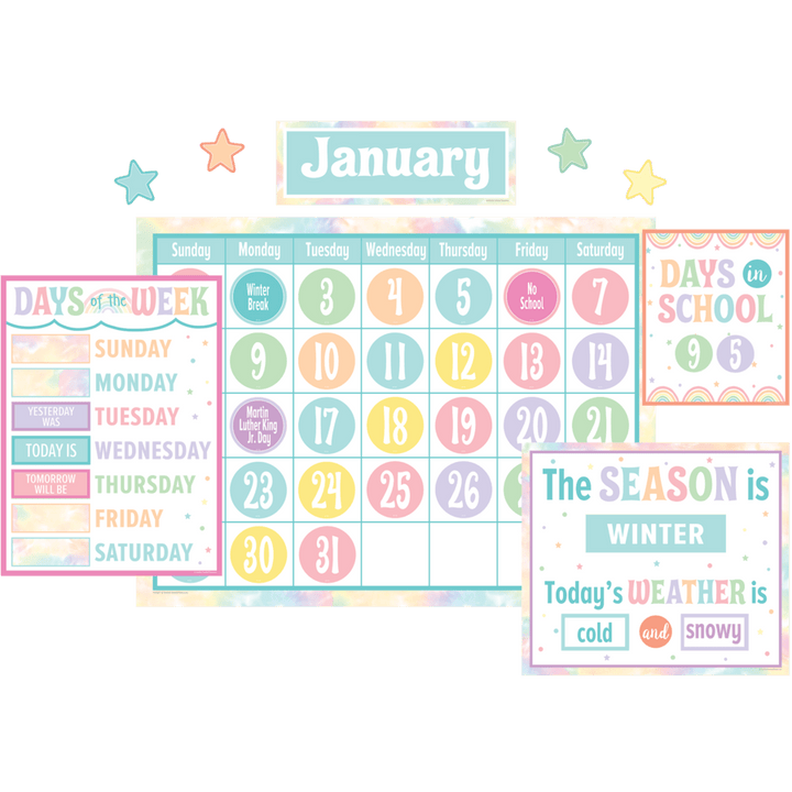 Pastel Pop Calendar Bulletin Board-Calendars-Tools 4 Teaching-Classroom Decor and More