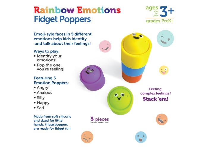 Rainbow Emotions Fidget Poppers-Social Emotional-Tools 4 Teaching-Classroom Decor and More
