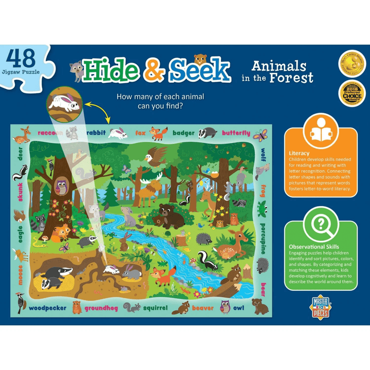 Hide & Seek - Animals in the Forest 48 Piece Jigsaw Puzzle-Puzzles-Tools 4 Teaching-Classroom Decor and More
