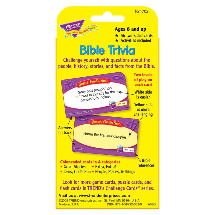 Bible Trivia Challenge Cards®-Religious-Tools 4 Teaching-Classroom Decor and More