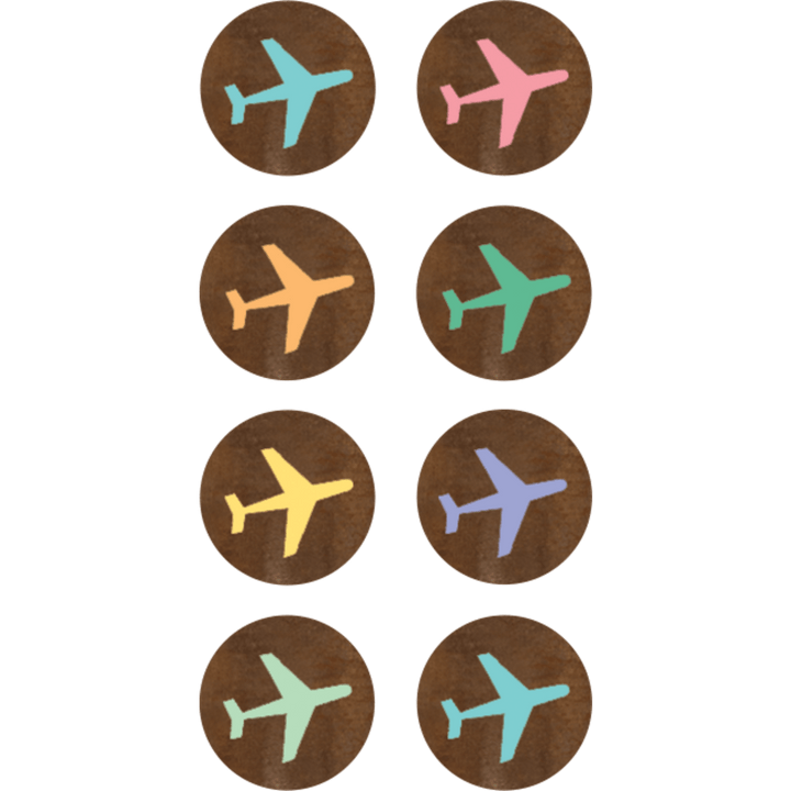 Travel the Map Airplane Mini Stickers-Stickers-Tools 4 Teaching-Classroom Decor and More