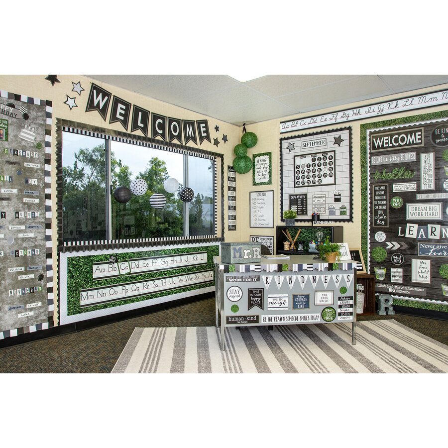 Black & White 8" Hanging Paper Lanterns-Lanterns-Tools 4 Teaching-Classroom Decor and More