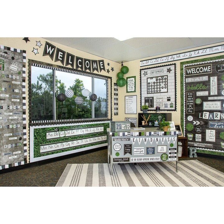 Black & White 8" Hanging Paper Lanterns-Lanterns-Tools 4 Teaching-Classroom Decor and More